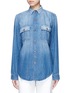 Main View - Click To Enlarge - CURRENT/ELLIOTT - 'The Whitney Prep' patchwork denim shirt