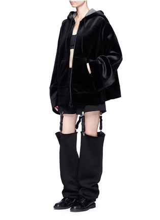 Figure View - Click To Enlarge - FENTY PUMA BY RIHANNA - Velvet neoprene zip hoodie