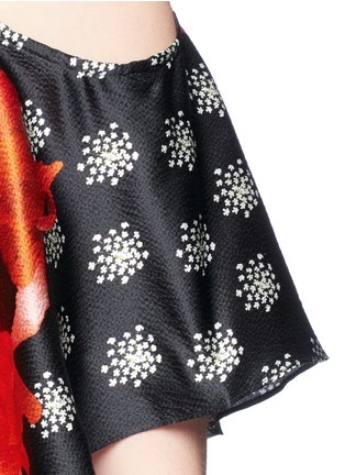 Detail View - Click To Enlarge - 68244 - 'Myrtle' poppy print cold-shoulder silk dress