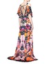 Back View - Click To Enlarge - 68244 - 'Myrtle' poppy print cold-shoulder silk dress