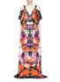 Main View - Click To Enlarge - 68244 - 'Myrtle' poppy print cold-shoulder silk dress