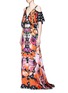 Figure View - Click To Enlarge - 68244 - 'Myrtle' poppy print cold-shoulder silk dress