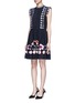 Figure View - Click To Enlarge - 68244 - 'Sylvie' floral embroidery cotton-silk dress