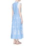 Back View - Click To Enlarge - 68244 - 'Gilda' floral embroidery sleeveless chambray maxi dress