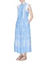 Figure View - Click To Enlarge - 68244 - 'Gilda' floral embroidery sleeveless chambray maxi dress