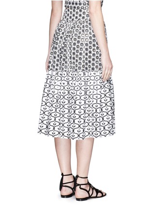 Back View - Click To Enlarge - 68244 - 'Lizette Panel' floral print embellished cotton skirt