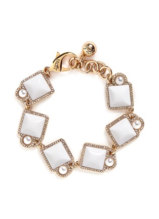 Main View - Click To Enlarge - LULU FROST - 'Mary' glass pearl square cabochon bracelet