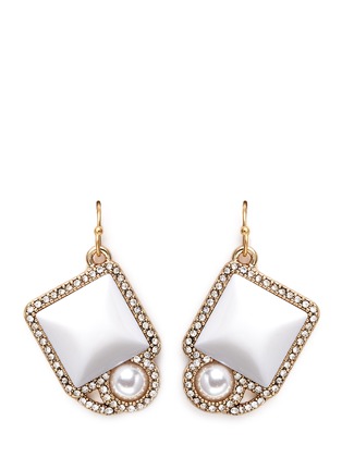 Main View - Click To Enlarge - LULU FROST - 'Mary' glass pearl square cabochon drop earrings