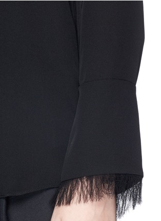 Detail View - Click To Enlarge - THEORY - 'Niteesh' fringe cuff silk georgette shirt