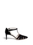 Main View - Click To Enlarge - GIORGIO ARMANI SHOES - Suede leaf cutout patent leather pumps