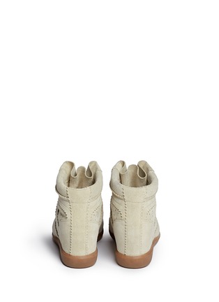 Back View - Click To Enlarge - ISABEL MARANT ÉTOILE - 'Bobby' perforated suede concealed wedge sneakers