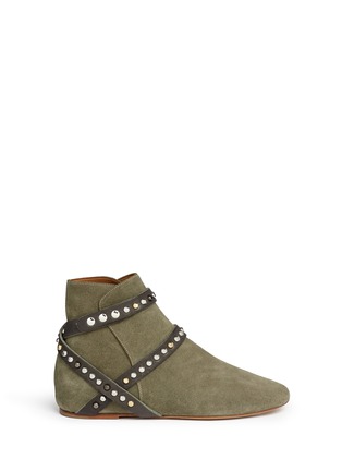 Main View - Click To Enlarge - ISABEL MARANT ÉTOILE - 'Ruben' stud strap suede ankle boots