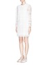 Front View - Click To Enlarge - CHLOÉ - Patchwork embroidery guipure lace dress