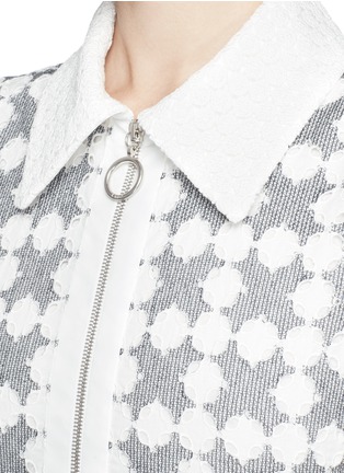 Detail View - Click To Enlarge - CHLOÉ - Zip front broderie anglaise dress