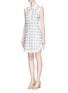 Figure View - Click To Enlarge - CHLOÉ - Zip front broderie anglaise dress