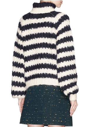 Back View - Click To Enlarge - CHLOÉ - Stripe silk-mohair-wool sweater