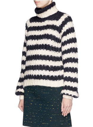 Front View - Click To Enlarge - CHLOÉ - Stripe silk-mohair-wool sweater