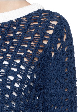 Detail View - Click To Enlarge - CHLOÉ - Contrast open knit sweater