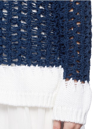 Detail View - Click To Enlarge - CHLOÉ - Contrast open knit sweater
