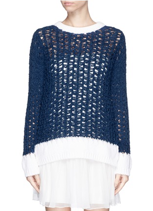 Main View - Click To Enlarge - CHLOÉ - Contrast open knit sweater