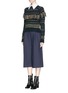 Figure View - Click To Enlarge - CHLOÉ - Speckle stripe knit fringe wool sweater