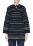 Main View - Click To Enlarge - CHLOÉ - Speckle stripe knit hood sweater