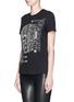 Front View - Click To Enlarge - ALEXANDER MCQUEEN - Military skull beaded embroidery T-shirt