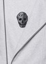 Detail View - Click To Enlarge - ALEXANDER MCQUEEN - Skull appliqué asymmetric zip hoodie