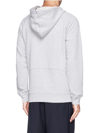 Back View - Click To Enlarge - ALEXANDER MCQUEEN - Skull appliqué asymmetric zip hoodie