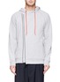 Main View - Click To Enlarge - ALEXANDER MCQUEEN - Skull appliqué asymmetric zip hoodie