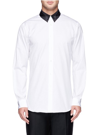 Main View - Click To Enlarge - ALEXANDER MCQUEEN - Patchwork collar shirt