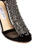 Detail View - Click To Enlarge - JIMMY CHOO - 'Feline' crystal bead suede mesh panel sandals