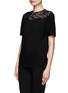 Front View - Click To Enlarge - STELLA MCCARTNEY - Lace collar short sleeve top