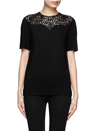 Main View - Click To Enlarge - STELLA MCCARTNEY - Lace collar short sleeve top