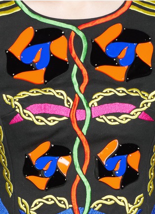 Detail View - Click To Enlarge - PETER PILOTTO - Rope embroidery Perspex appliqué dress