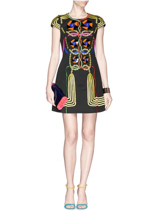 Detail View - Click To Enlarge - PETER PILOTTO - Rope embroidery Perspex appliqué dress