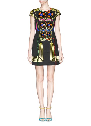 Main View - Click To Enlarge - PETER PILOTTO - Rope embroidery Perspex appliqué dress