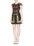 Figure View - Click To Enlarge - PETER PILOTTO - Rope embroidery Perspex appliqué dress