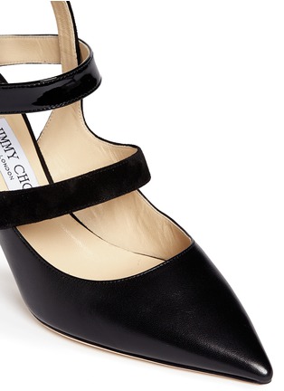 Detail View - Click To Enlarge - JIMMY CHOO - 'Driss' caged mix leather pumps