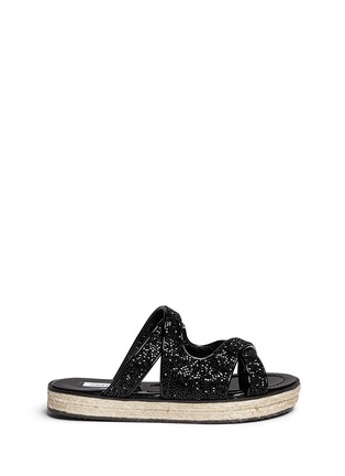 Main View - Click To Enlarge - JIMMY CHOO - 'Nile' crystal mix patent leather sandals