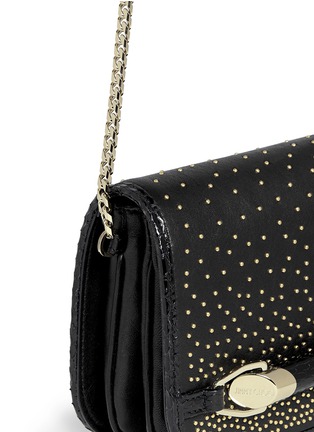 Detail View - Click To Enlarge - JIMMY CHOO - 'Zadie' elaphe trim stud leather bag