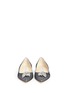 Figure View - Click To Enlarge - JIMMY CHOO - 'Gayne' crystal toe brooch lamé glitter flats
