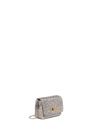 Front View - Click To Enlarge - JIMMY CHOO - 'Ruby' leopard print glitter clutch
