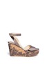 Main View - Click To Enlarge - JIMMY CHOO - 'Philo' mirror leather cork wedge sandals