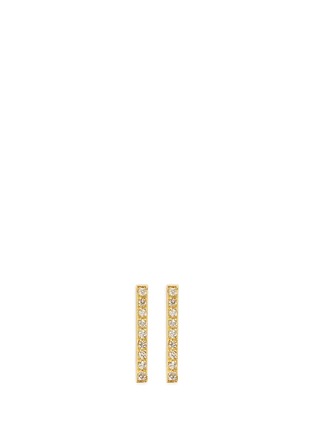 Main View - Click To Enlarge - JENNIFER MEYER - 18k gold long bar diamond earrings