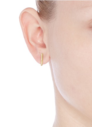 Figure View - Click To Enlarge - JENNIFER MEYER - 18k gold long bar diamond earrings