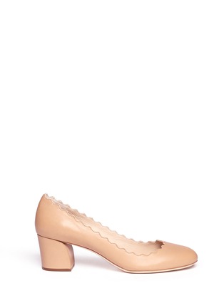 Main View - Click To Enlarge - CHLOÉ - Scalloped edge leather pumps