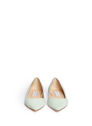 Figure View - Click To Enlarge - JIMMY CHOO - 'Alina' suede point toe skimmer flats