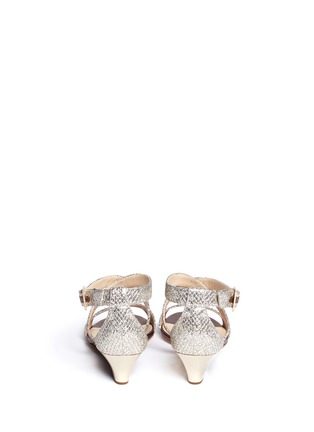 Back View - Click To Enlarge - JIMMY CHOO - 'Chiara' glitter wedge sandals