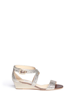Main View - Click To Enlarge - JIMMY CHOO - 'Chiara' glitter wedge sandals
